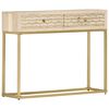 vidaXL Console Table Natural and Gold Solid Mango Wood