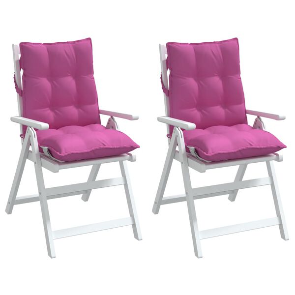 vidaXL Lowback Chair Cushion Set of 2 Pink Oxford fabric (100% polyester)