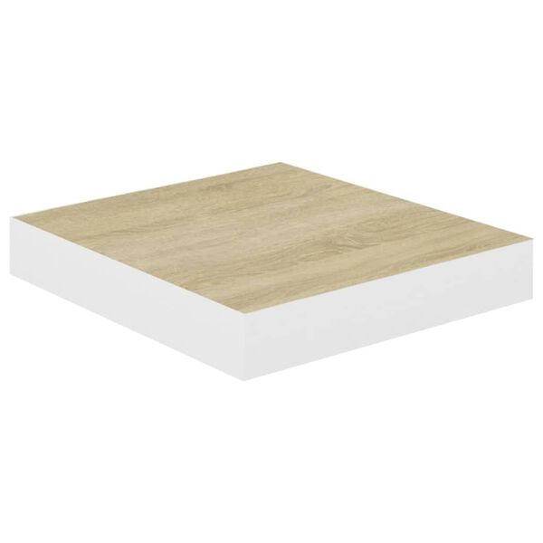 vidaXL Wall Shelf Set of 4 Oak and white Honeycomb MDF, metal