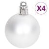 vidaXL Christmas Bauble Set Silver and white Plastic Multiple sizes