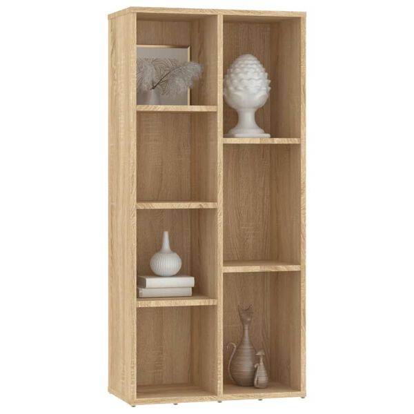 vidaXL Book Cabinet Sonoma oak Engineered wood Medium Book Cabinet