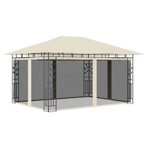 vidaXL Gazebo with Mosquito Net 13.1'x9.8'x9' Cream 0.6 oz/ft&sup2;