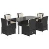 vidaXL Garden Dining Set Black, Cream White