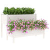 vidaXL Planter White Solid pine wood 43.3 x 33.1 x 29.5 in