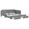 vidaXL Daybed With Trundle Light Grey Fabric Single