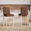 vidaXL Bar Chair Brown Solid rubber wood, Fabric (100% polyester), Foam