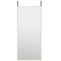 vidaXL Door Mirror Gold 15.7"x39.4" Glass and Aluminum