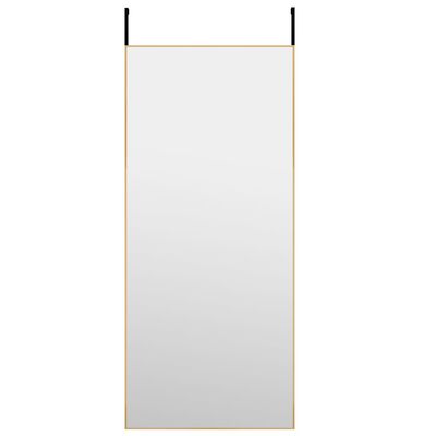 vidaXL Door Mirror Gold 15.7"x39.4" Glass and Aluminum