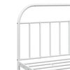 vidaXL Bed Frame White Powder-coated steel 76 x 80 in Bed Frame