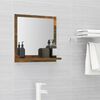 vidaXL Mirror Smoked Oak Engineered wood, acrylic 15.7 x 4.1 x 14.6 in