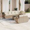 vidaXL Garden Sofa Set Beige PE rattan Large Modular Garden Sofa Set