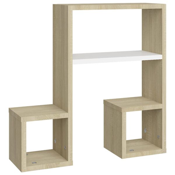 vidaXL Wall Shelf Set of 2 White Engineered wood Medium Stylish Design