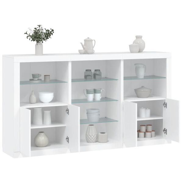 vidaXL Sideboard White Engineered wood, Glass Large Sideboard
