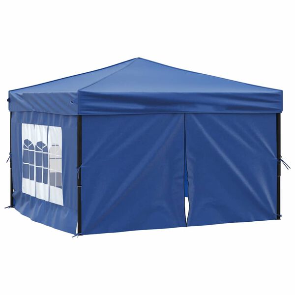 vidaXL Folding Party Tent with Sidewalls Blue 9.8'x9.8'