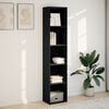 vidaXL Bookcase Black Engineered wood Medium Bookcase Rectangular