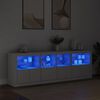 vidaXL Sideboard White Engineered wood, glass Large Sideboard