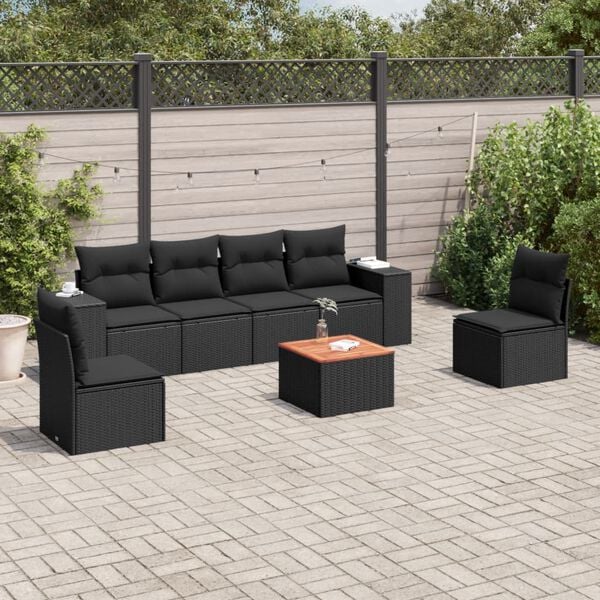 vidaXL Garden Sofa Set Black