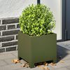 vidaXL Garden Planter Olive Green Steel 11.8x11.8x11.8 in Garden Planter