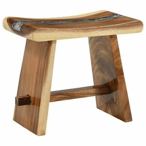 vidaXL Bathroom Stool Natural 19.69 x 11.81 x 17.72 in Natural Wood