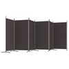 vidaXL 6-Panel Room Divider Brown 204.7"x70.9" Fabric