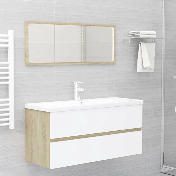 vidaXL Bathroom Furniture Set White Engineered wood Bathroom Furniture Set
