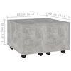 vidaXL Coffee Table Concrete Grey Engineered Wood Medium Extendable
