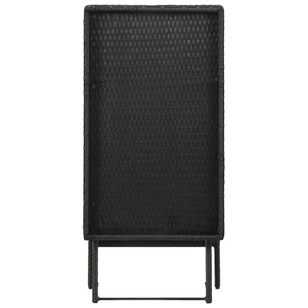 vidaXL Folding Table Black Poly rattan, metal 31.5 x 17.7 in Foldable