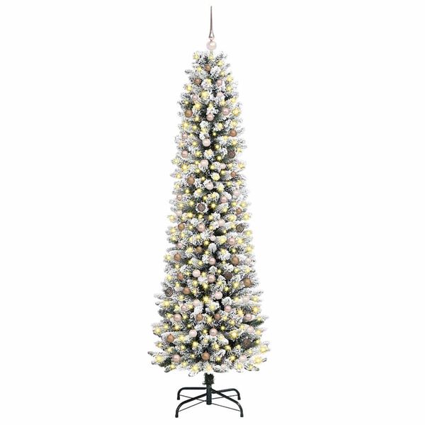 vidaXL Artificial Christmas Tree with 300 LEDs White 94.49 in