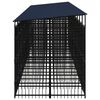 vidaXL Dog Kennel Black Powder-coated steel 198.4 sq ft Dog Kennel