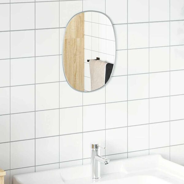 vidaXL Wall Mirror Silver Glass, PVC 15.7 x 11.8 in Wall mounting