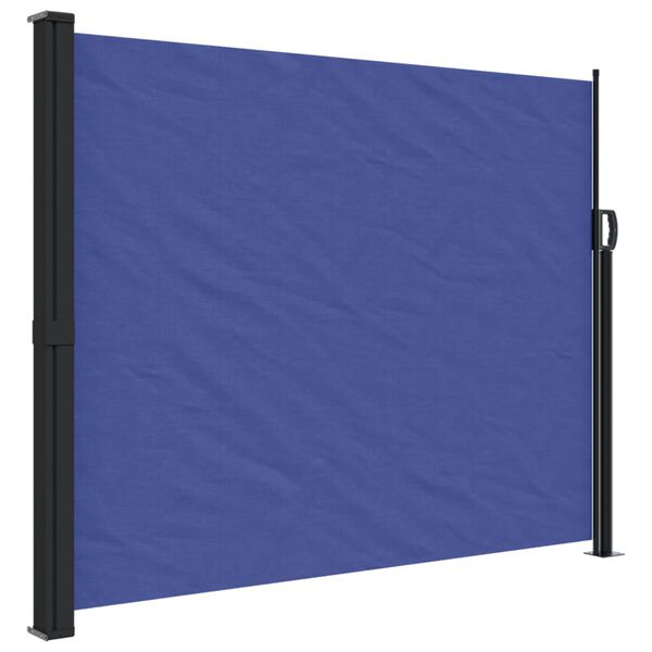 vidaXL Retractable Side Awning Blue 100% polyester with a PU coating