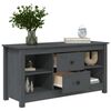 vidaXL TV Cabinet Grey Solid Pine Wood TV Cabinet Rectangular Modern