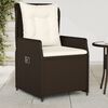 vidaXL Reclining Patio Chairs 2 pcs Brown Poly Rattan