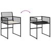 vidaXL Garden Dining Set Black PE rattan Large Removable Covers
