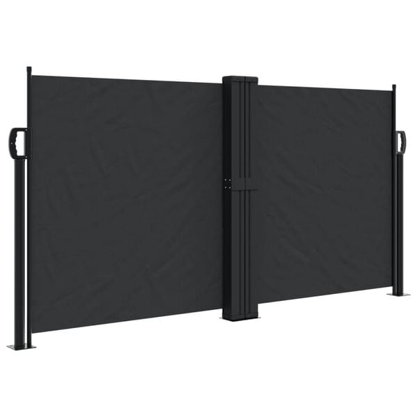 vidaXL Retractable Side Awning Black