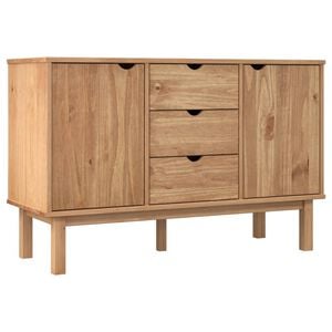 vidaXL Sideboard Brown Solid pine wood, engineered wood Medium/Large