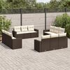 vidaXL Garden Sofa Set Brown