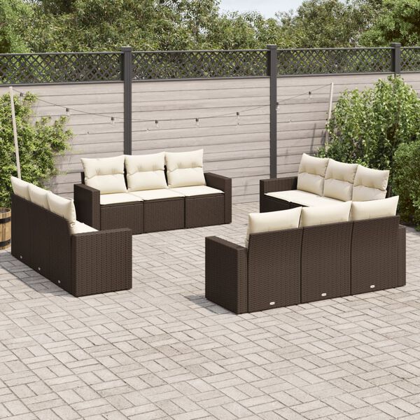 vidaXL Garden Sofa Set Brown