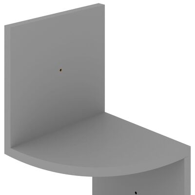 vidaXL Wall Corner Shelf Gray 7.5"x7.5"x48.4" Engineered Wood