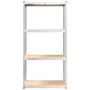 vidaXL 4-Layer Shelves 3 pcs Silver Steel&Engineered Wood