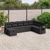 vidaXL Garden Sofa Set Black Poly Rattan, Powder-Coated Steel Large