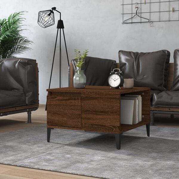 vidaXL Coffee Table Brown Oak Engineered Wood Small Coffee Table