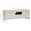 vidaXL TV Cabinet Silver and brown Solid mango wood, aluminum 47.2 in wide