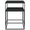 vidaXL Coffee Table Set Set of 2 Black Engineered wood, Iron 2 pcs