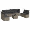 vidaXL Garden Sofa Set Grey PE Rattan, Polyester, Foam, Cotton Fiber Large