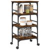 vidaXL Kitchen Trolley Smoked Oak 17.7"x13.8"x35.2" Engineered Wood