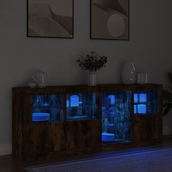 vidaXL Sideboard Smoked oak Engineered wood Large Sideboard