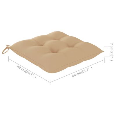 Dimensions of cushion square 40 cm each side, thickness 7.5 cm