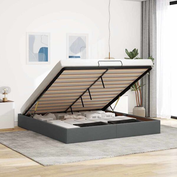 vidaXL Ottoman Bed Frame Dark Grey