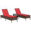 vidaXL Patio Sun Lounger Brown